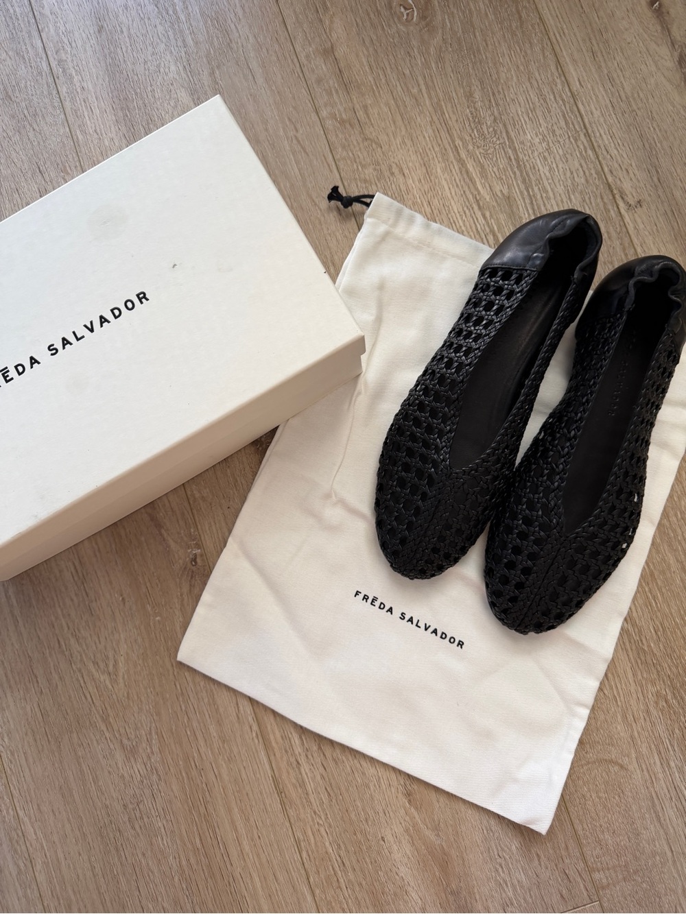 Freda Salvador Black Woven Ballet Flat - Picture 3 of 6